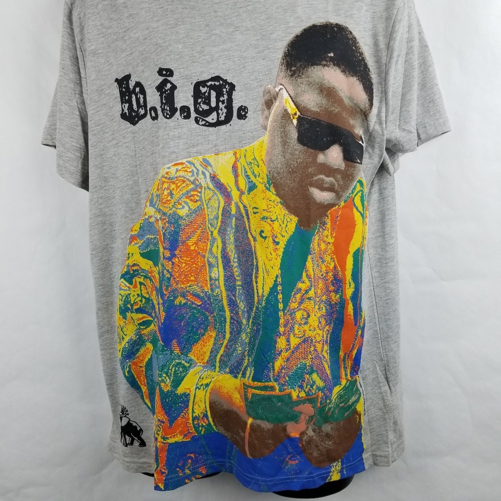 Divided Gray Graphic Tee with Multicolor Design